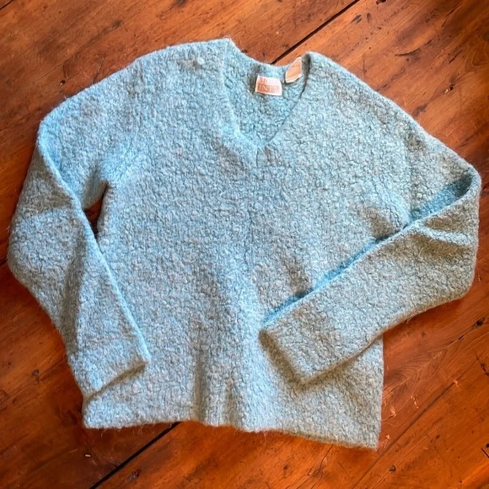 Vintage Mohair Wool Blend MODA Intl Blue Sweater - Picture 5 of 8